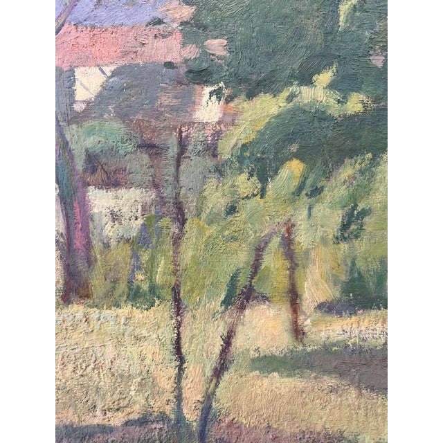 1970s Arthur Morard, Paysage de campagne avec vue sur le Jura Suisse, 1978, Oil on Canvas For Sale - Image 5 of 11