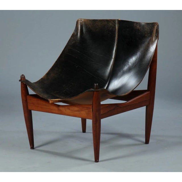 1960s Set of Model 272 Lounge chair and Ottoman by Illum Wikkelsø for C.F. Christiansen, Sweden, 1960s For Sale - Image 5 of 15