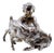 Naked Child with Animal Figurine in Silver For Sale