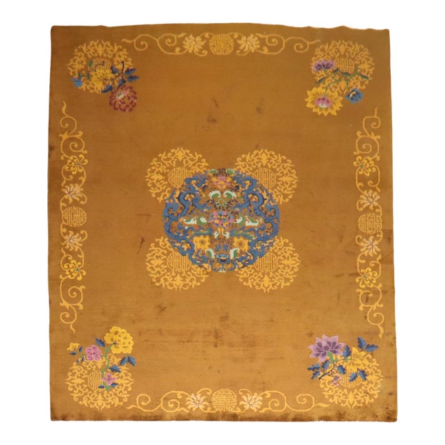 Zabihi Collection Chinese Art Deco Room Rug - 9' x 11'6" For Sale