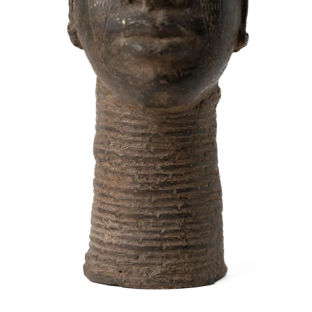 Early 20th Century Benin Bronze Portrait Figure Nigeria For Sale - Image 5 of 5