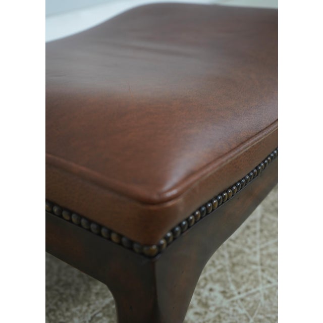 Theodore Alexander Regency Style Leather Footstool Ottoman For Sale In Philadelphia - Image 6 of 12