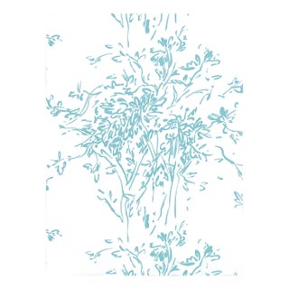 Sample - The House of Scalamandré Kurt Wallpaper, Turquoise For Sale