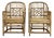 Vintage Brighton Pavilion Chippendale Style Rattan Arm Chairs, a Pair For Sale