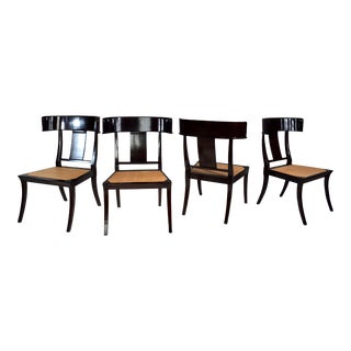 Regency- Style Ebony Klismos Chairs, Set of Four For Sale