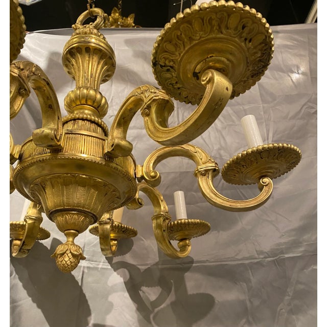 American 1900 Gilt Bronze Caldwell Chandelier For Sale - Image 3 of 8