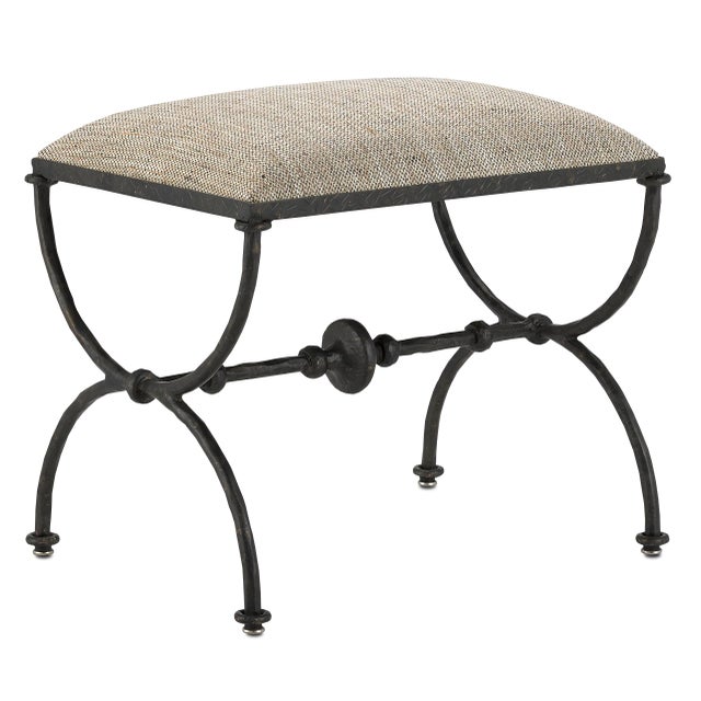 Currey & Company Currey & Company Agora Peppercorn Ottoman For Sale - Image 4 of 4