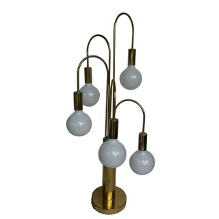 Mid-Century Modern Brass 5-Arm Lamp For Sale