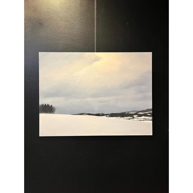 Claude Sauthier, Meadows & Forests in the Distance, Oil on Wood, 1970s For Sale - Image 11 of 14