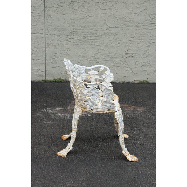 Mid 20th Century Victorian Style Pair Cast Iron Grapevine Leaves Garden Chairs For Sale - Image 12 of 12