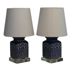 1940s Tyndale Style Petite Ceramic Lamps - a Pair
