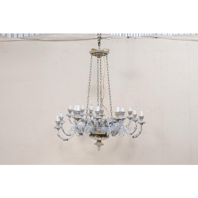 Vintage French 16-Light Circular Chandelier For Sale In Atlanta - Image 6 of 12