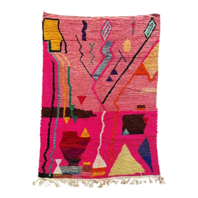 Colorful Moroccan Berber Rug – Handwoven Boujad Wool Carpet For Sale