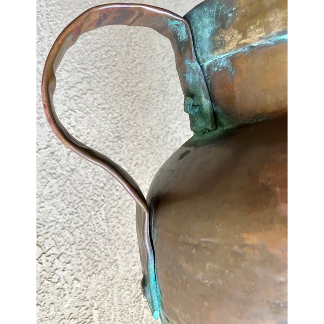 Late 19th-Century Belly Amphora-Shape Double-Handled Cramp Seam Copper Vessel For Sale - Image 15 of 18