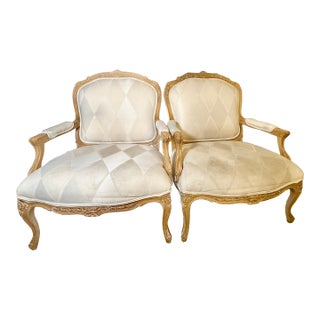 Chamberry Rare Designer Century Furniture French Styley Armchairs (Pair) – Vintage For Sale
