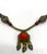 Tribal Vintage Tibetan-Style Carnelian Cabochon and Brass Link Necklace For Sale - Image 3 of 6