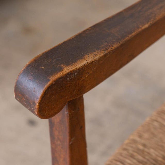 1940s French Provincial Wood and Woven Bench For Sale - Image 11 of 14