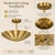Scalloped Brass Semi Flush Mount Ceiling Light, Hand-Finished Art Deco Fixture For Sale - Image 10 of 10
