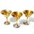 A striking set of three vintage Leonard-style goblets featuring wide, flared gold-tone bowls and elegant silver-tone...