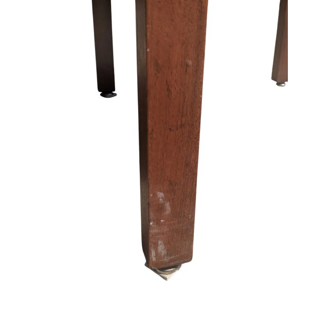 Mid Century Modern Blue Tweed Upholstered Walnut Arm Chairs- A Pair For Sale - Image 13 of 17