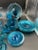 Mexican Vintage Mexican Blue Art Glass Dessert or Appetizer Set- 30 Pieces For Sale - Image 3 of 12