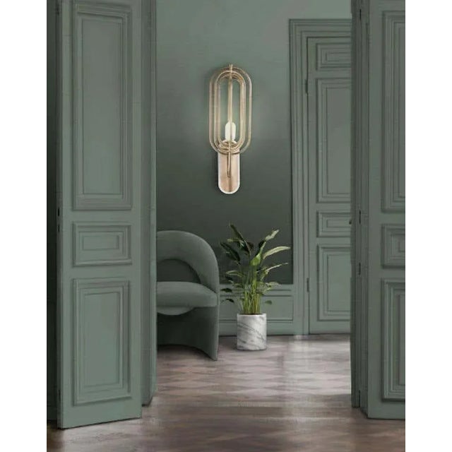 Not Yet Made - Made To Order Wall Light In Brass and Aluminium With White Lacquered Shade For Sale - Image 5 of 6