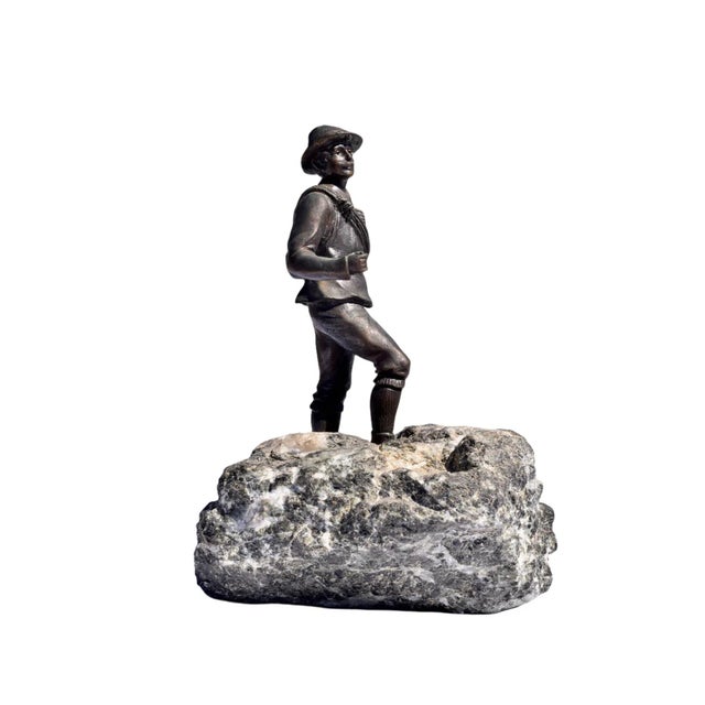 Continental Bronze Young Hunter on Mineral Base For Sale - Image 4 of 10