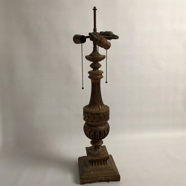 Antique Gold Table Lamp For Sale - Image 11 of 11