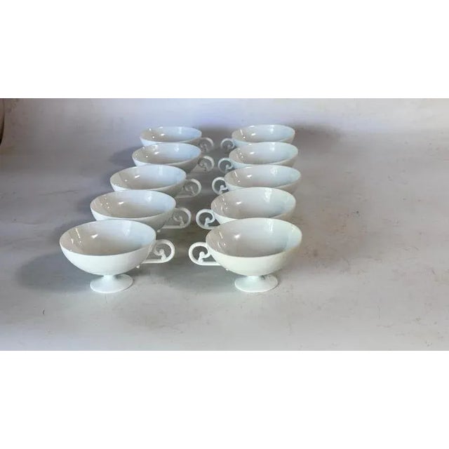 Ceramic Vintage Porcelain Coffee Cups in White from Limoges France, 1970s, Set of 10 For Sale - Image 7 of 13