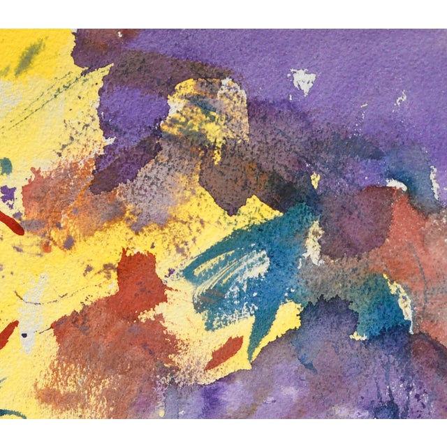 1980s Yellow, Purple & Red Abstract by Les Anderson For Sale - Image 5 of 8