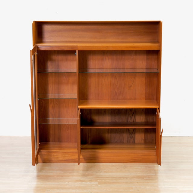 1960s Mid Century Danish China Cabinet Bookcase For Sale - Image 5 of 8