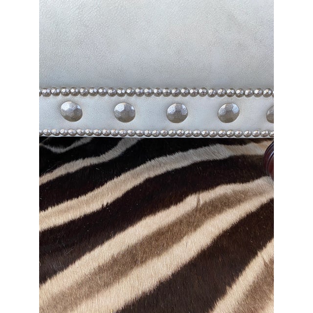 Ralph Lauren Aran Isles Ottoman in Leather For Sale In Los Angeles - Image 6 of 9