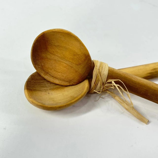 A set of wood hand-carved spoons. Made throughout eastern Africa where renewable and sustainable deciduous tree resources...