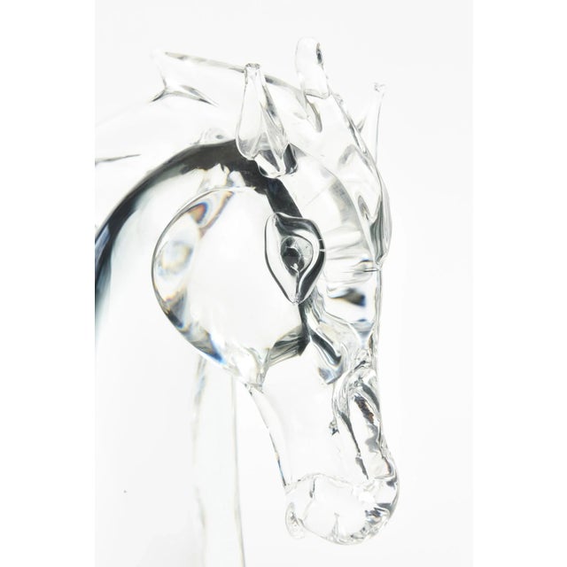 Vintage Italian Murano 1980's Sommerso Glass Horse Head Sculpture Grays, Clear For Sale In Miami - Image 6 of 9