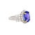 3.90 Carat Tanzanite Diamond 14k White Gold Halo Ring, Size 7 For Sale - Image 4 of 5
