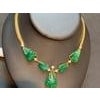 115 Ct Natural Carved Drop Emerald & 4 Ct Diamond Necklace 18 Kt Gold Necklace For Sale - Image 16 of 18