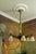 Metal Art Deco French Bronze and Frosted White Glass Six-Light Chandelier, 1920 For Sale - Image 7 of 18