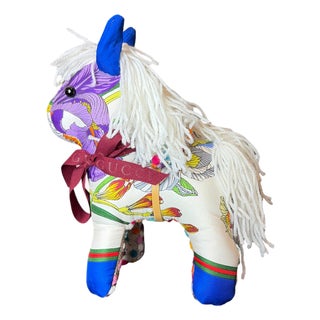 Gucci Iris Vintage Silk Scarf Noble Pony For Sale