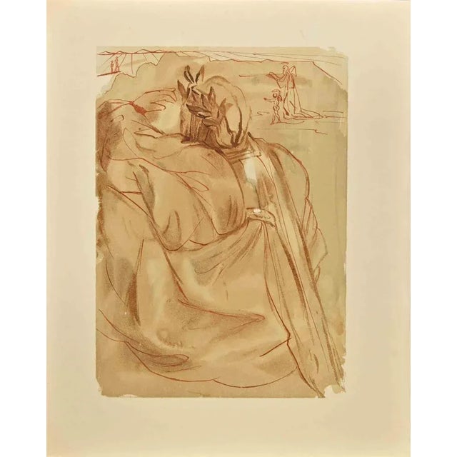 Modern Salvador Dali, The Divine Comedy, Plate 30, Purgatory: Repentance, Woodcut, 1963 For Sale - Image 3 of 3