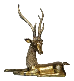 Huge 1960s/1970s Sarreid Hollywood Regency Brass Stag Deer Statue