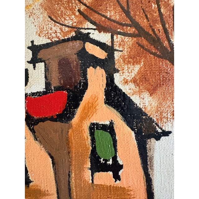 1950s Mid-Century Oil Painting - French Expressioism For Sale - Image 5 of 9