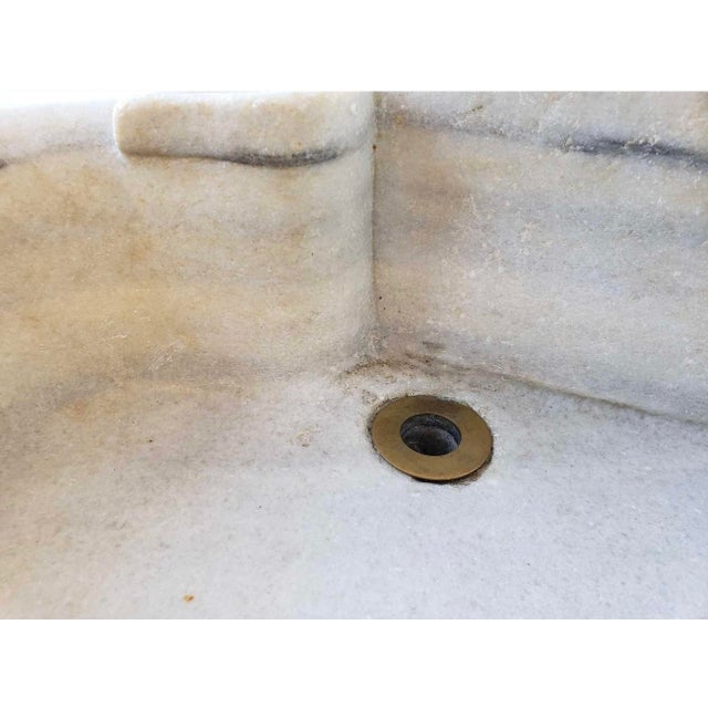 White Antique French White Marble Sink For Sale - Image 8 of 17