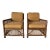 Vintage Palecek President’s State Stick Rattan Lounge Chairs – Pair For Sale