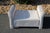 Wood Lloyd Loom White Wicker Ottomans With Green Plaid Cushions—A Pair For Sale - Image 7 of 18