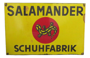 Large Enamel Sign from Salamander Schuhfabrik, 1950s