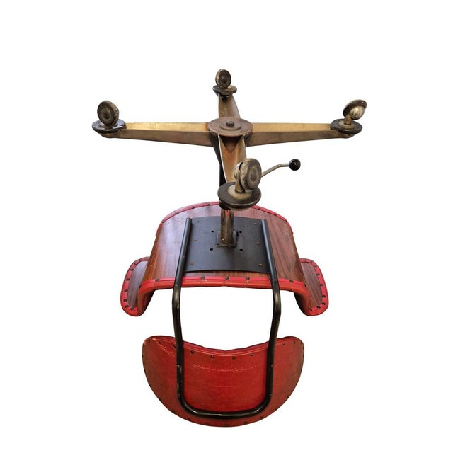 1950s Vintage Italian Swivel Office Chair by Gastone Rinaldi for Rima, 1950s For Sale - Image 5 of 12