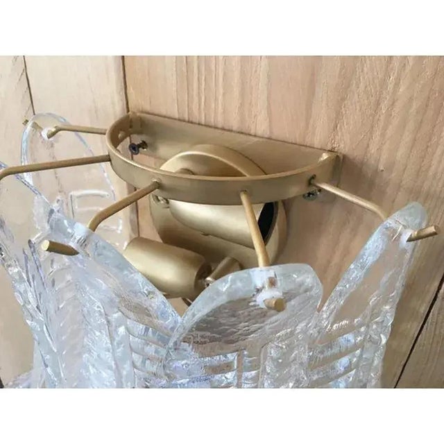 Murano glass wall sconce leaves matt gold metal frame 2 x e14 bulbs (bulbs not included) width 40 cm circa = 15.7" heigh...