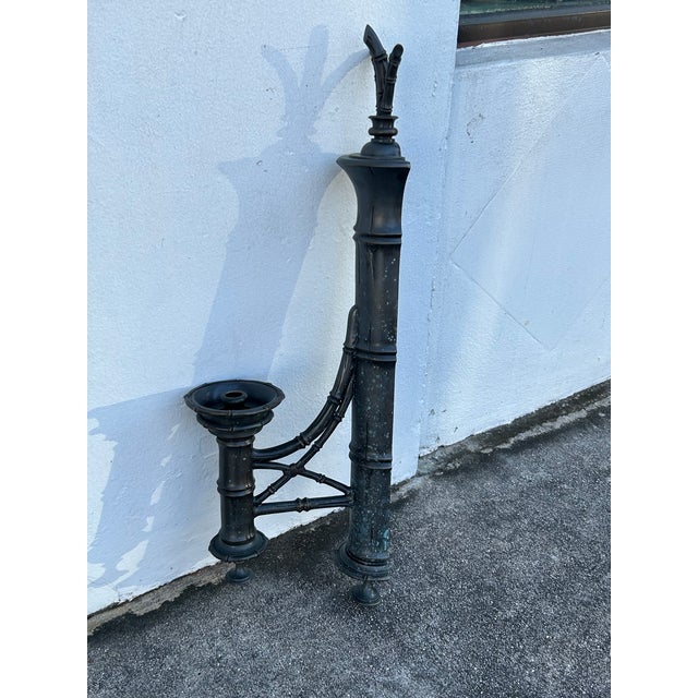 Vintage Faux Bamboo Candle Power Wall Sconces - A Pair For Sale In West Palm - Image 6 of 6