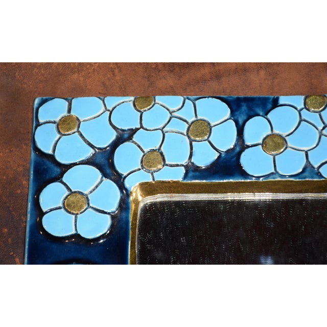 Mid-Century Modern Mirror with Blue Bird by Mithé Espelt, 1970 For Sale - Image 3 of 6