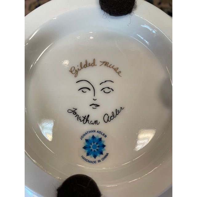 Jonathan Adler Gilded Muse Porcelain Vase--8-Face Gold Motif Sculpture, 12" For Sale - Image 10 of 10